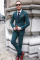 Hunter Green Best Fitted Two Pieces Stylish Prom Suits