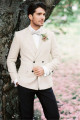 Ivory Two Pieces Double Breasted Best Fitted Wedding TuxedAOS For Groom