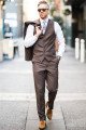 Cool Brown Chic Mens Suits | Two buttonss Formal Business Suits