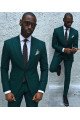 Dark Green Best Fitted Formal Mens Business Suit | Newest Peaked Laple Prom Suits