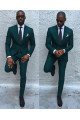Dark Green Best Fitted Formal Mens Business Suit | Newest Peaked Laple Prom Suits