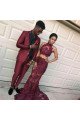 New Arrival Burgundy Best Fitted Prom Party Suits for Men