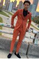 Chic Orange Three-Piece Best Fitted Prom Party Men Suits