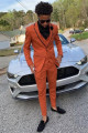 Chic Orange Three-Piece Best Fitted Prom Party Men Suits