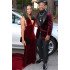 Burgundy ClAOSe Fitting Velvet Shawl Lapel Prom Men Suits