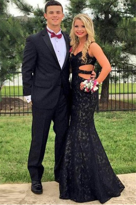 Chic Black Two-Piece ClAOSe Fitting Prom Men Suits
