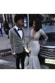 Fashion Silver Sequins Men Suits | Peaked Lapel Two Piece Prom Outfits