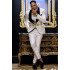New Arrival White Jacquard Black Three Piece Lapel Wedding Groom Men Suit