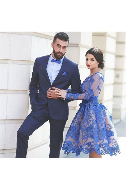 Dark Navy Best Fitted Men Suit | 2 Piece Notched Lapel Prom Suit