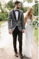 Chic Gray Shawl Lapel Wedding Suit | One buttons Men's Suit