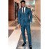 Blue Plaid Prom Suit | Fashion Business Two Piece Men Suits