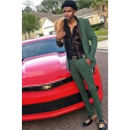 Fashion Dark Green Men Suits | Two Pieces Black Silk Shawl Prom Outfit Fashion Dark Green Men Suits | Two Pieces Black Silk Shawl Prom Outfit