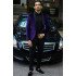 Purple Velvet Chic Prom Suits | Two Piece Men Suit with Black Lapel