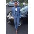 Chic Blue Three Piece Best Man Prom Outfits