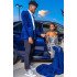 Royal Blue Velvet Prom Outfits | Chic Peaked Laple Men's Suit with 2 Pieces