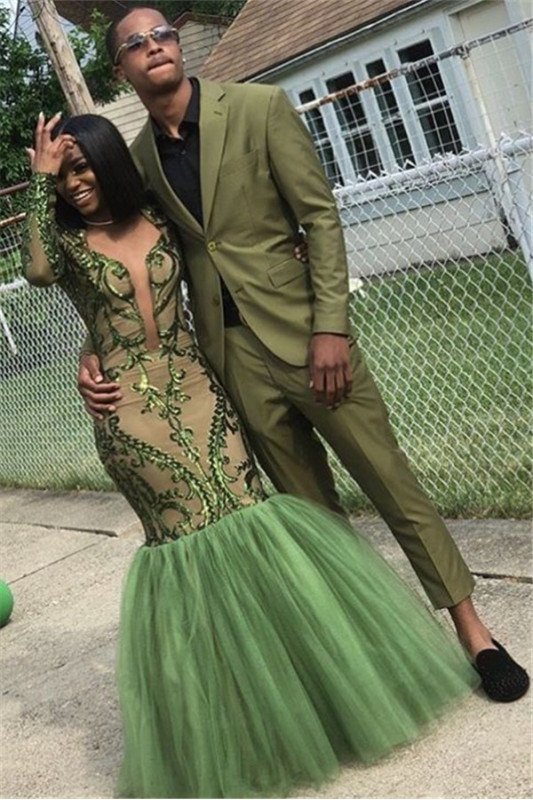Lime Green Two Piece Best Fitted Stylish Prom Outfits