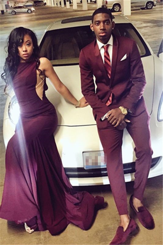 Burgundy Best Fitted Men Suit | 2 Pieces Bespoke One buttons Prom Suit