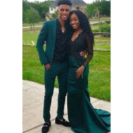 Dark Green 2-Piece Notch Lapel Chic Bespoke Prom Suits Dark Green 2-Piece Notch Lapel Chic Bespoke Prom Suits