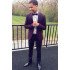 Fashion Purple Men Suits | Best Fitted Fit Prom Suit with Black Lapel