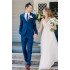 Royal Blue Notched Lapel Slim Fit Wedding Groom Men Suit