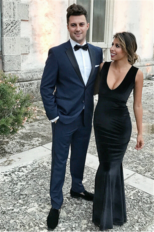 Gorgeous Navy Blue Prom Outfits | Notch Lapel Best Fitted Men Suit