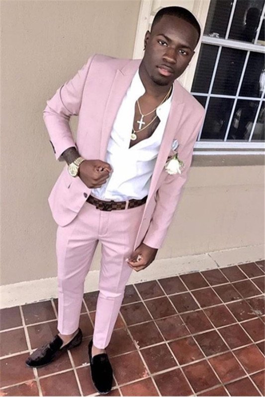 Fashion Pink Men Suit  | Two Pieces Bespoke Prom Suit 