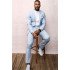 Sky Blue Fashion One buttons Formal Business Men Suit for Prom