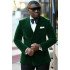 Dark Green Velvet Double Breasted Peaked Lapel Prom Outfits for Men