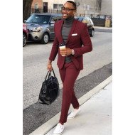 Burgundy Chic One buttons Men's Suit | Best Fitted Formal Business Suit Burgundy Chic One buttons Men's Suit | Best Fitted Formal Business Suit