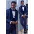 Dark Navy Shawl Lapel Best Fitted Wedding Mens Suit