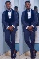 Dark Navy Shawl Lapel Best Fitted Wedding Mens Suit