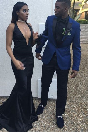 Navy Blue Best Fitted Best Prom Mens Suit with Peaked Lapel Navy Blue Best Fitted Best Prom Mens Suit with Peaked Lapel
