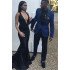 Navy Blue Best Fitted Best Prom Mens Suit with Peaked Lapel