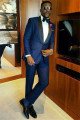 JAOShua Navy Blue Stylish Shawl Lapel Wedding Groom Suits 