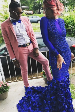 Fashion Candy Pink Notched Lapel Mens Suits for Prom 