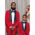 Newest Red One buttons Shawl Lapel Wedding Groom Mens Suit 