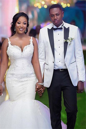 Stylish White One buttons Peaked Lapel Wedding Groom Suits Stylish White One buttons Peaked Lapel Wedding Groom Suits