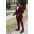 Chic Formal Burgundy Best Fitted Two Pieces Mens Suit 