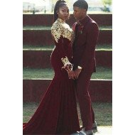 Gabriel Burgundy Best Fitted Notched Lapel Prom Outfits for Guys Gabriel Burgundy Best Fitted Notched Lapel Prom Outfits for Guys