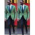 Chic Green Peaked Lapel One buttons Bespoke Best Fitted Mens Suit