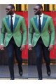 Chic Green Peaked Lapel One buttons Bespoke Best Fitted Mens Suit