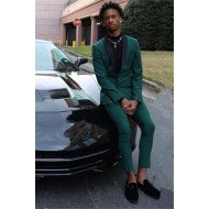 Dylan Dark Green Best Fitted Mens Prom Outfits with Black Shawl Lapel Dylan Dark Green Best Fitted Mens Prom Outfits with Black Shawl Lapel