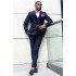 Dark Blue Double Breasted Peaked Lapel Best Fitted Formal Mens Suit