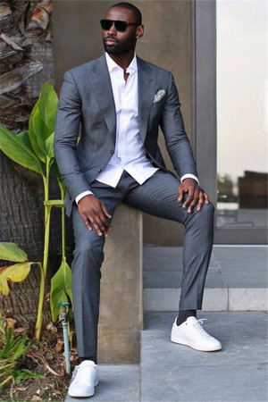 Caleb Dark Gray Peaked Lapel Best Fitted Fashion Formal Business Men Suit Caleb Dark Gray Peaked Lapel Best Fitted Fashion Formal Business Men Suit