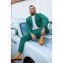 Luis Chic Best Fitted Dark Green Two Pieces Prom Men Suits Onine