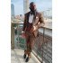 Carter Fashion Brown Three-Pieces Black Shawl Lapel Wedding Suits 