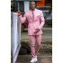 Fashion Hot Pink Double Breasted Best Fitted Prom Suits 
