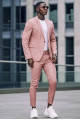 Two Piece Notched Lapel Pink Men's Suits for Casual with Flap Pockets Two Piece Notched Lapel Pink Men's Suits for Casual with Flap Pockets