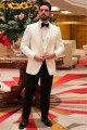 Tristan Fashion White Shawl Lapel One buttonss Best Fitted Wedding Suits