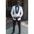 Cool White Shawl Lapel One buttons Wedding Suits